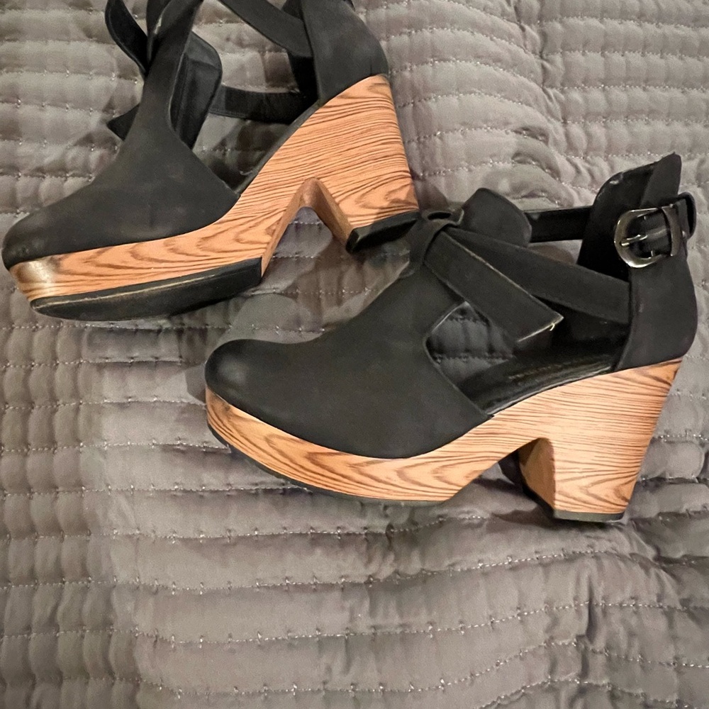 Black Chunky Heel Women's Shoes
